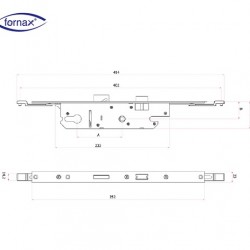 Fornax ALU Koldan Tahrikli Aluminyum Kilitli Kapı İspanyoleti 85/28 mm