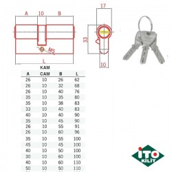 İTO Bilyalı Barel - 3 Adet Anahtarlı ( 26 + 10 + 32 ) - 68 mm. Emniyet Kartsız -