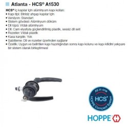 Hoope Atlanta HCS A 1530 Kapı Kolu (Standart ahşap kapılar için ) F9714M - Mat Siyah