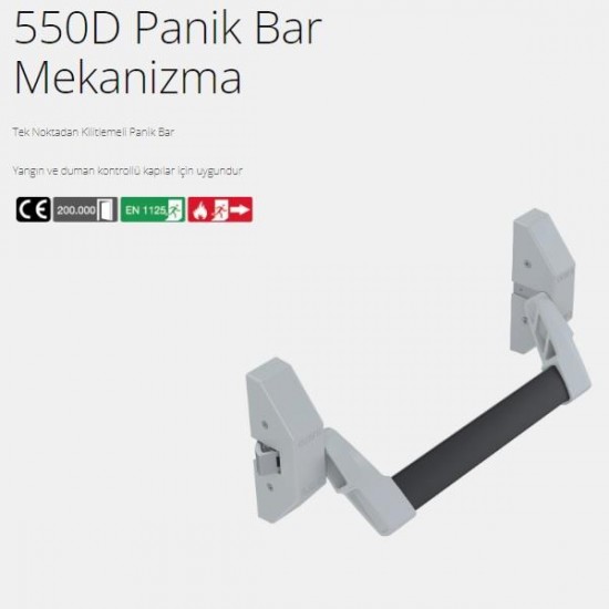 OMNI 550 D Panik Bar Mekanizması - Gümüş Boyalı
