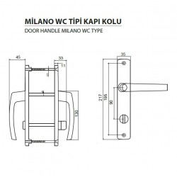 Windoform Milano Kapı Kolu WC -Boya Eloksal Bronz