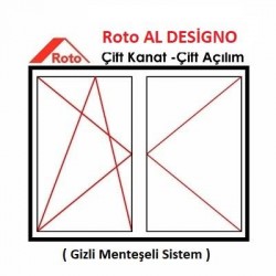 Roto AL Designo Çift Kanat - Çift Açılım Takımı ( 100/150 kg ) ALU