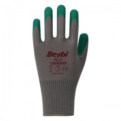 Beybi PL-17-FLEX No : 10 Polyester Eldiven Yeşil - Gri